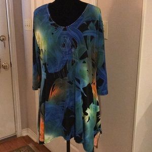 Blue and black tunic